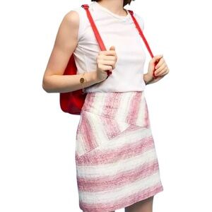Anthropologie Hutch Striped Pink and White Women's Skirt